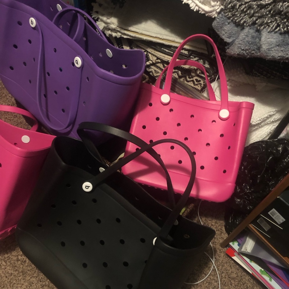 Vibrant Women's Tote Bag Collection - Black, Pink, Purple one - Picture 3 of 5